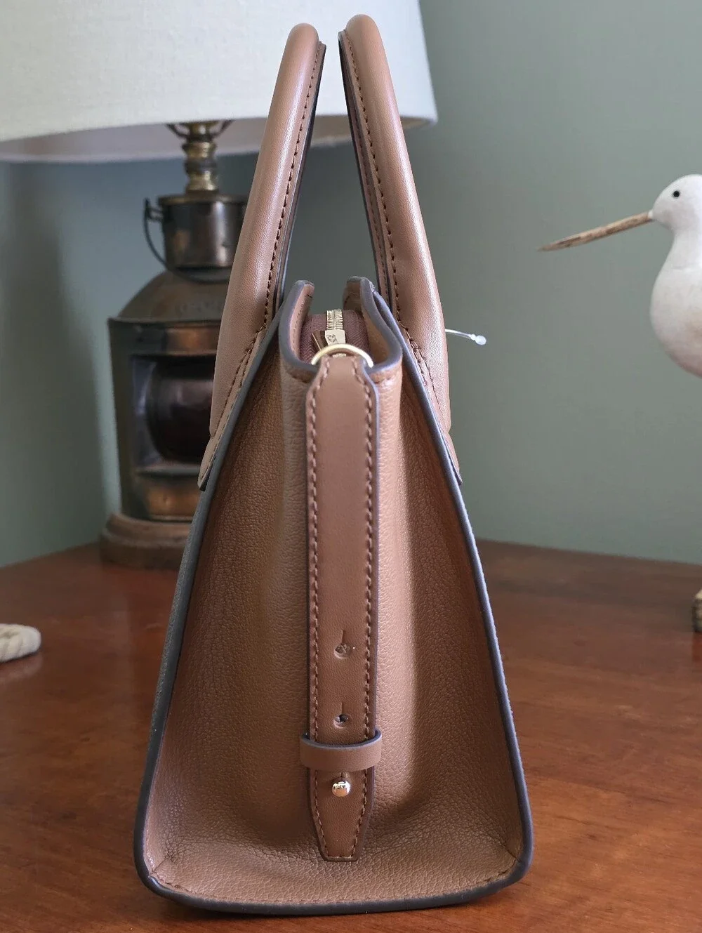 Michael Kors Avril Small Satchel Crossbody Brown MK Signature Coated Canvas Bag